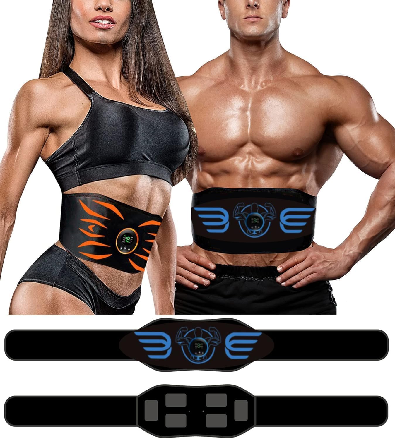 LOFFU EMS Muscle Stimulator, Safty Effective Quick ABS Trainer, Electric Abdominal Muscle Toner for Men and Women, Science-Verified Safe Effective Quick EMS Technology Abdominal Toning Belt.