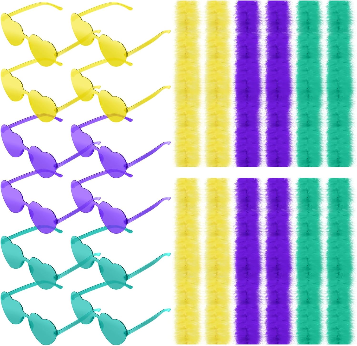 Yunsailing 24 Pcs Boas Bulk Party Mardi Gras Feather Boas