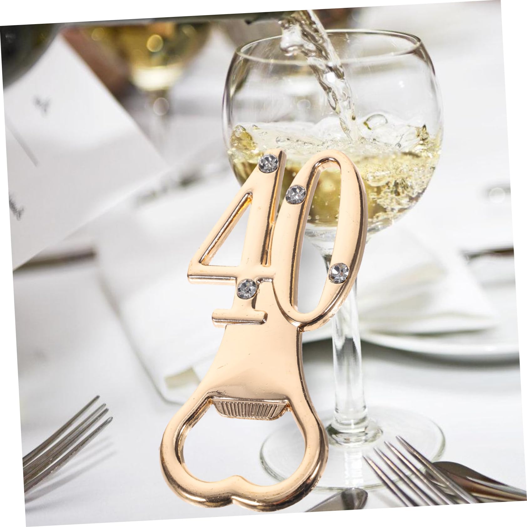 Cabilock 3 Ensembles Ouvre-bouteille D'anniversaire Ouvreurs Thème Aluminium Senior Clé Devoir Decapsuleur Ouvre-bouteille En Métal Faveur De Mariage Ouvre-bouteille Strass 10 Pièces * 3