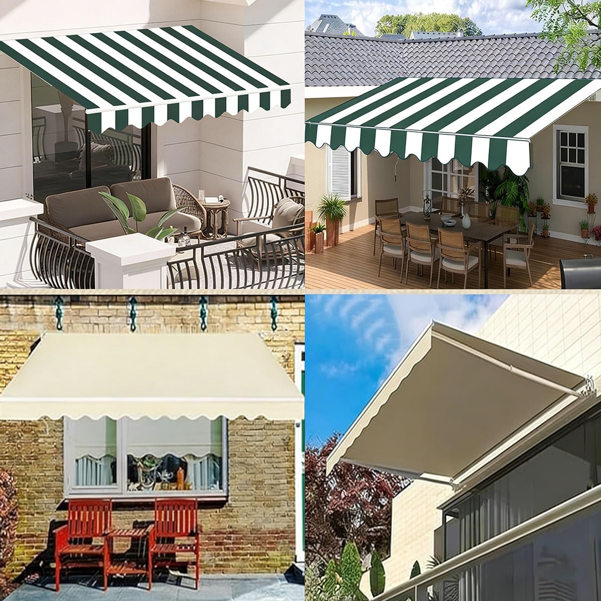 Tessuto Di Ricambio per Tenda Da Sole 200cm 250cm 400cm 500cm 600cm Telo Tenda Da Sole, Poliestere Resistente Ai UV, Tela Di Ricambio per Patio, Terrazzo, Esterno (Fabric Only)