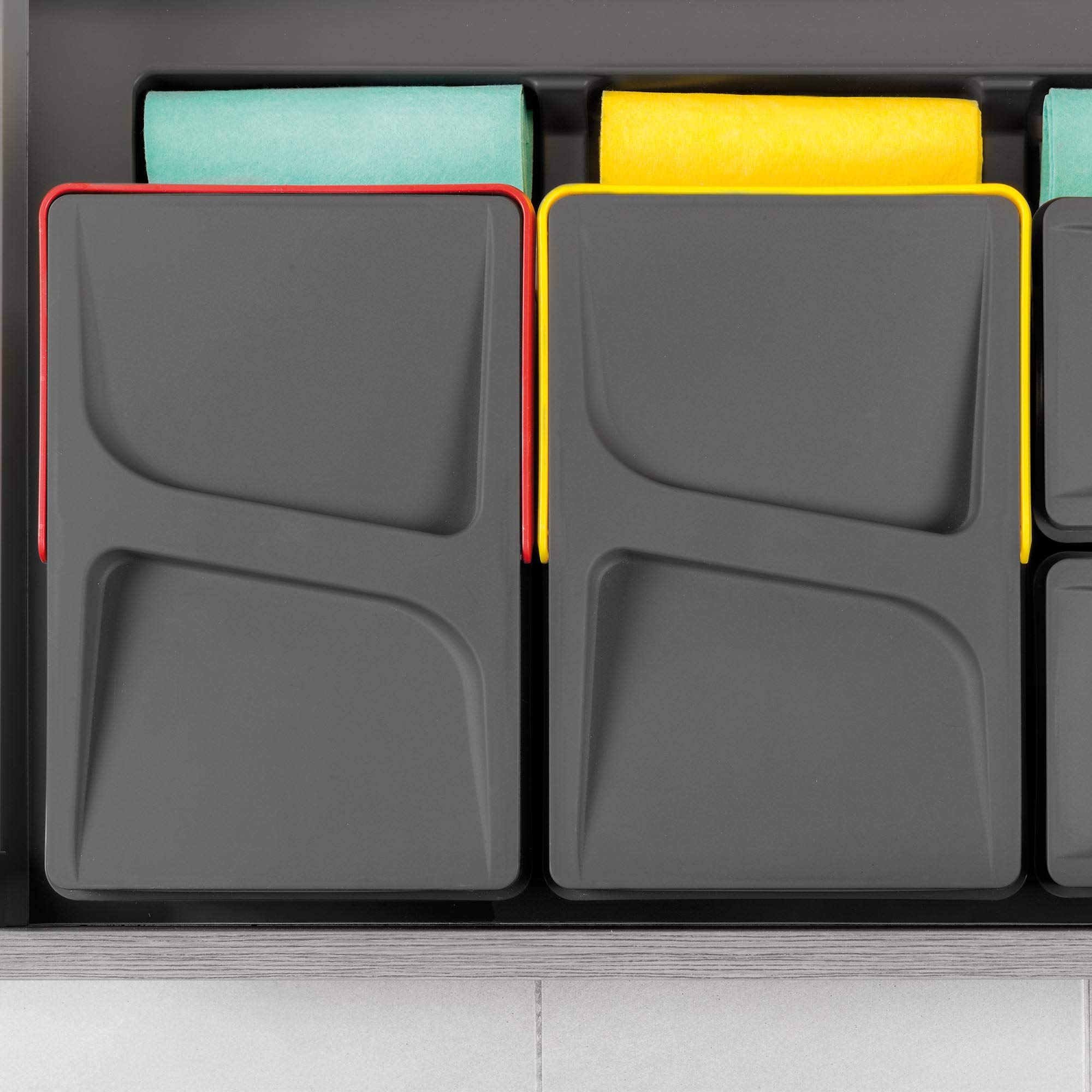 EMUCA - Cubo de Basura, Gris, H 266 mm (2 x 15 L)