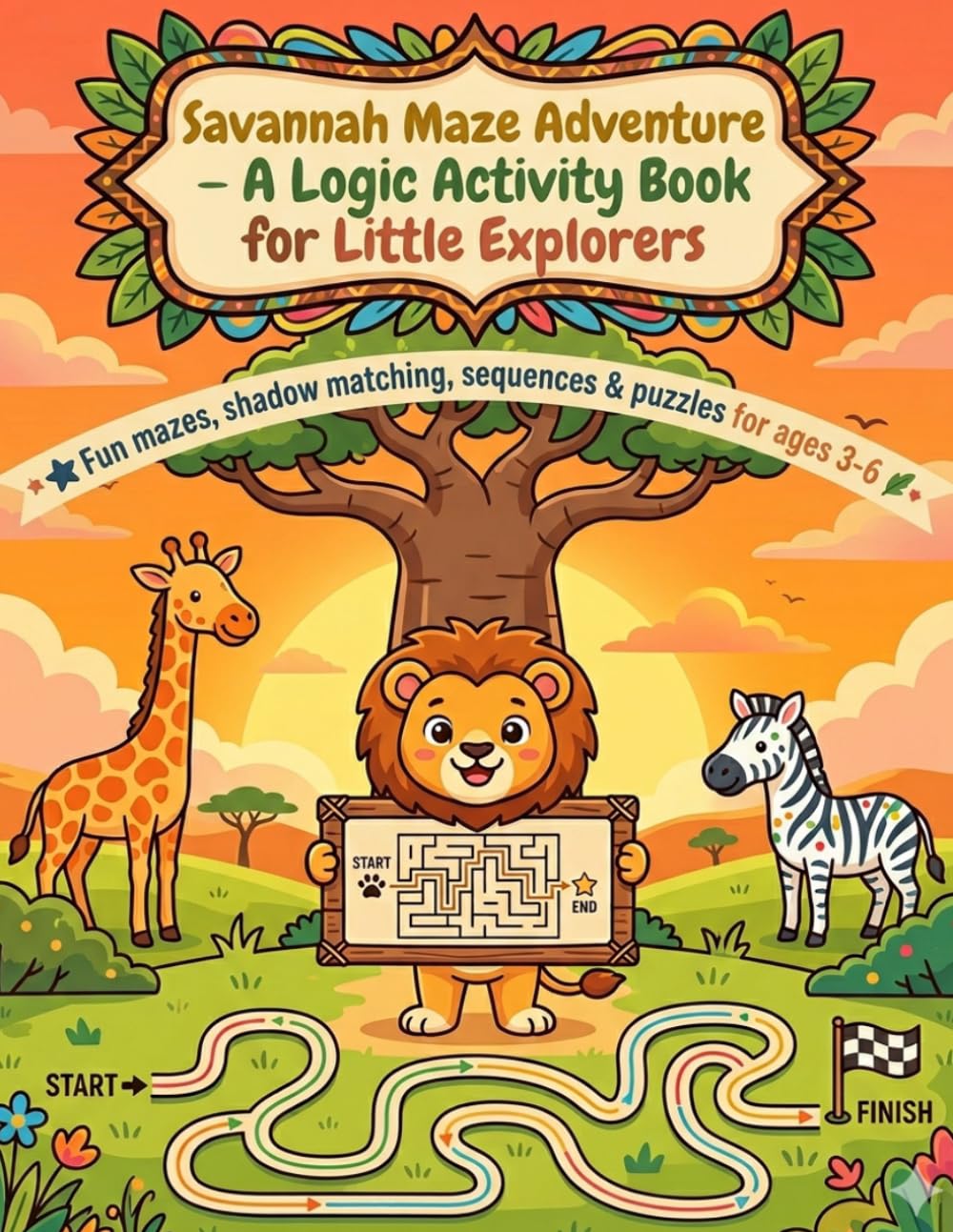 Savannah Maze Adventure: A Logic Activity Book for Little Explorers for Ages 3-6