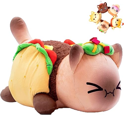 kidoggo MeeMeows - Juguete de peluche de gato dulce, linda figura de gato, gran regalo para niños en Navidad y fanáticos (gato taco)