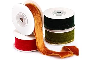 Preboun Frayed Velvet Ribbon Rolls for Weddings