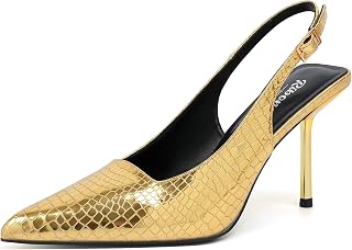 Sexy Slingback Pumps Elegant Dressy Heels for Women Closed Toe Pointy High Heels Wedding Bride Prom Party Evening Shoes