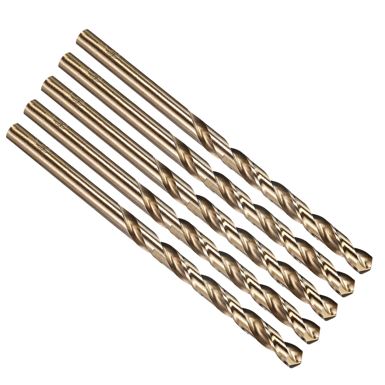 PATIKIL 4.6mm Drill Bit #14, Micro Number Small Bits 4341 High-Speed Steel 135° Gold for Soft Thin Metal Steel Wood Acrylic - 5 Pack