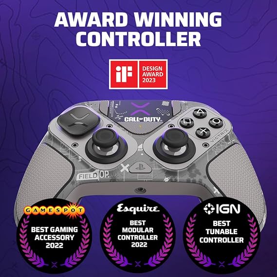 PDP Victrix Pro BFG ワイヤレスゲームコントローラー Playstation 5、PS5/PS4/PC用、モジュラーeスポーツゲームパッド、再マップ可能ボタン、カスタマイズ可能なトリガー、パドル、D-パッド、ファイトパッド、COD Call of Duty:Field Op。