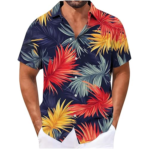 Camicia hawaiana da uomo a maniche corte, anni '80, per