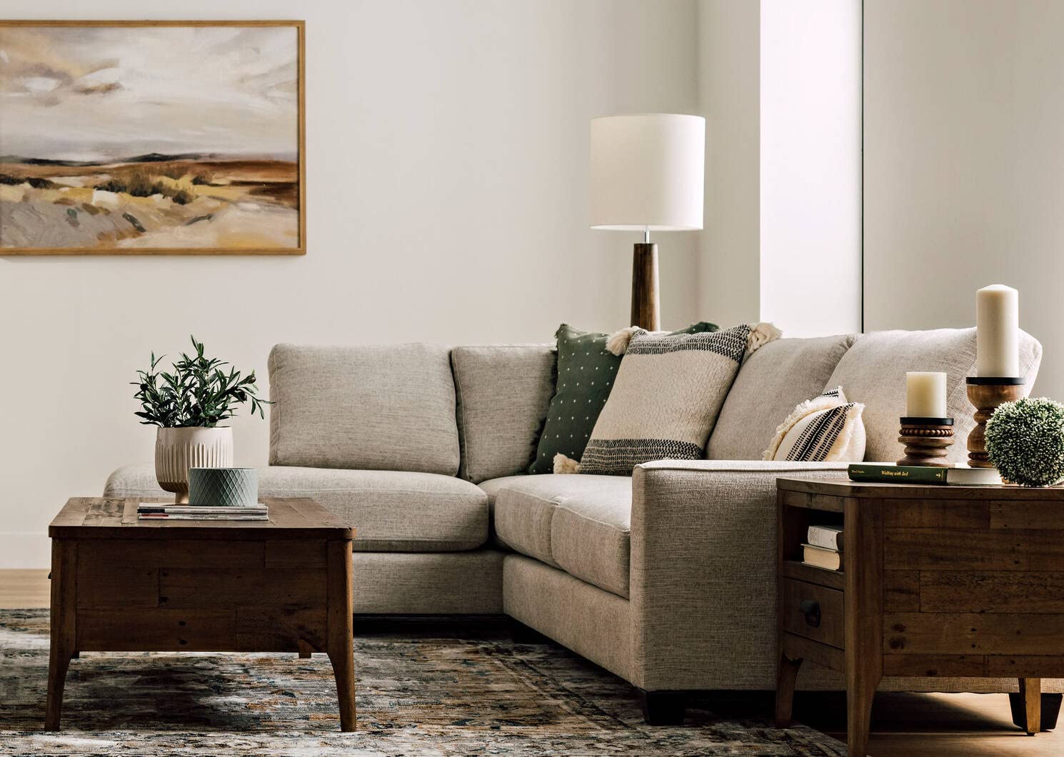 Lucian 3 Seater Sectional Sofa Set for Living Room (Left Side,Beige)-image-12