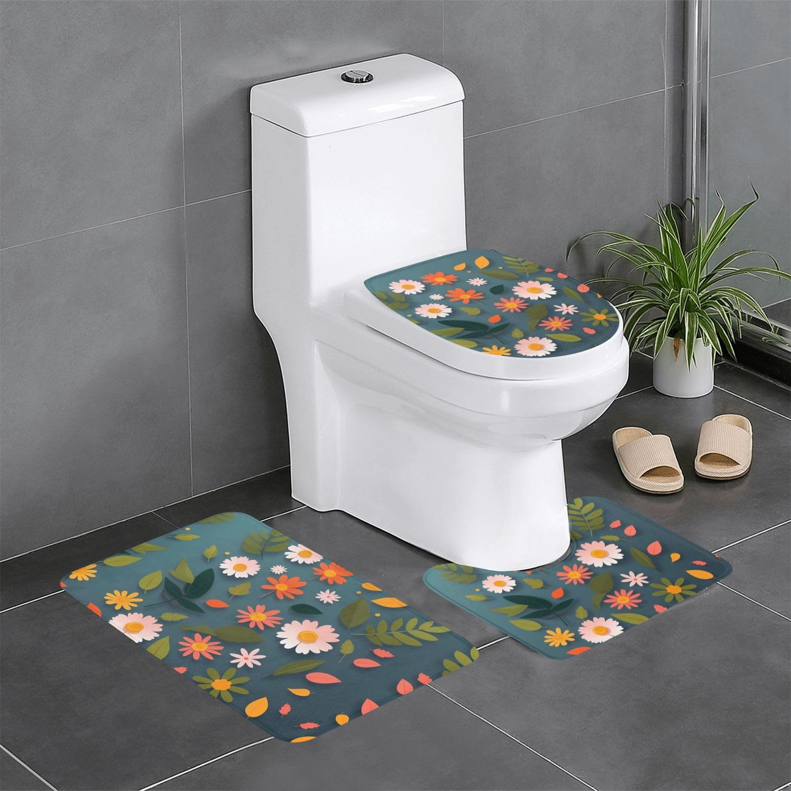 Tapis de bain antidérapants séchage rapide contre sol humide 3pcs