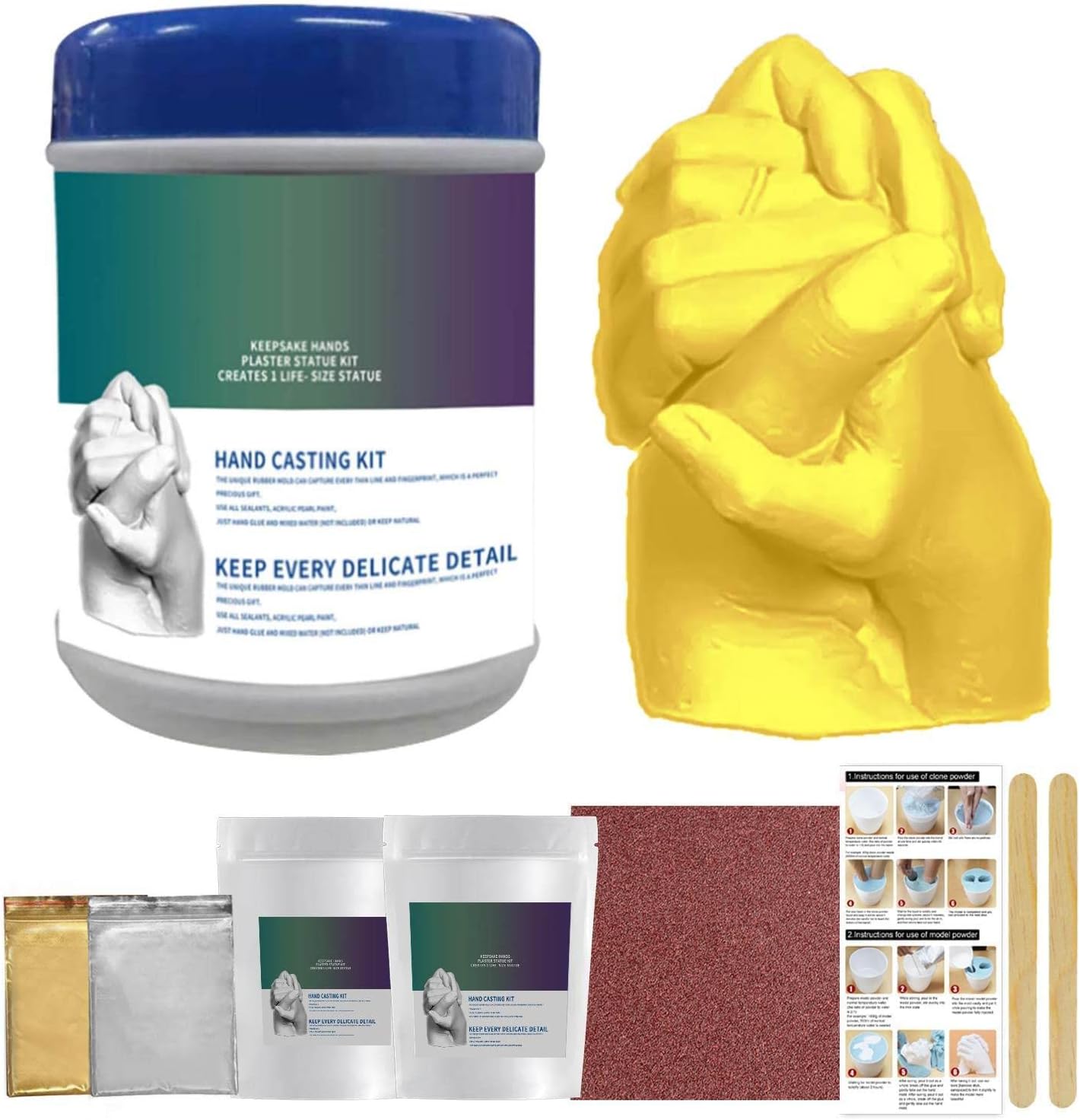 Hand Casting Kit, Complete Hand Molding Kit Available, Hand Casting, Hand Mold Kit,Casting Kit, Discovering DIY Couple Gifts for Adults
