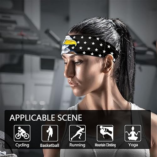 Miniatura 5 de Forchrinse Girasol con texto impreso, 6 piezas, diadema deportiva para sudar suave y elástica, bandas para el cabello, unisex, para deportes al aire