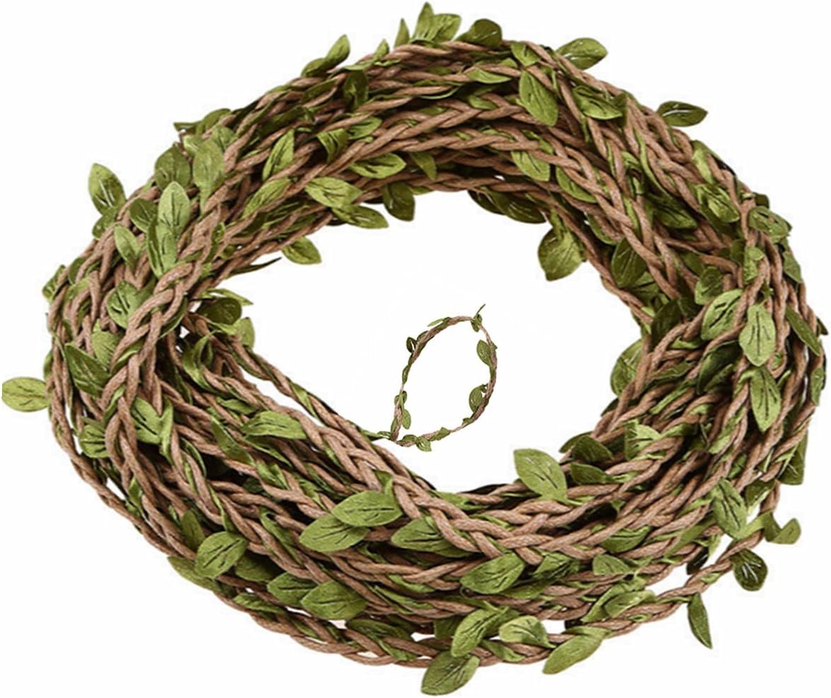 Af cloud 10M Leaf Natural Burlap Hessian Jute Twine Cord Hemp Rope,Trim Rustic Wrap Gift Packing String Wedding Party Decoration