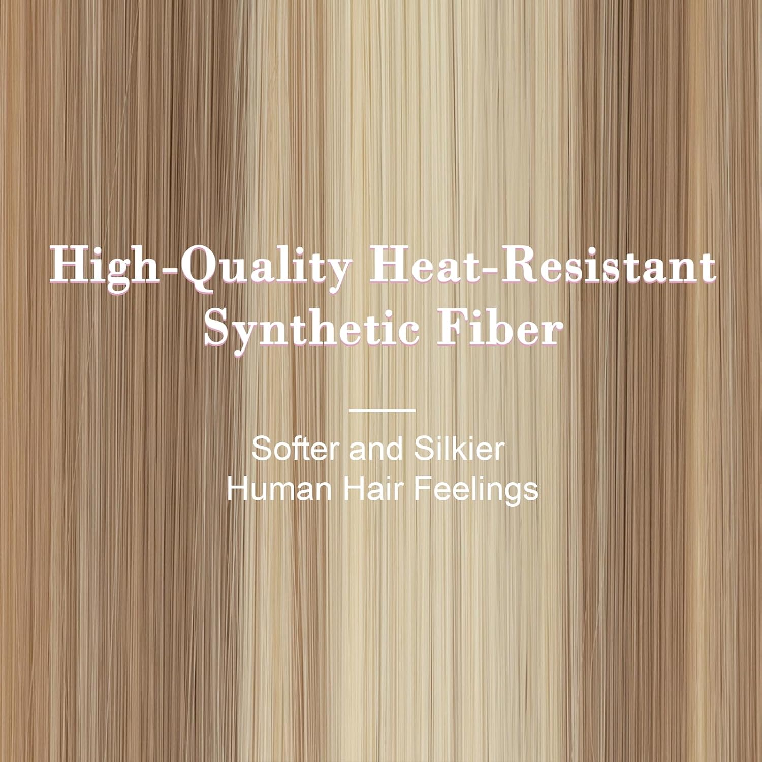 S-noilite 8pcs Clip In On Hair Extension 26" Full Head Long Straight Mixed Blonde Clip in Hair Extenisons Thick Synthetic Hairpieces for Women (26", Sandy Blonde Mix Bleach Blonde)