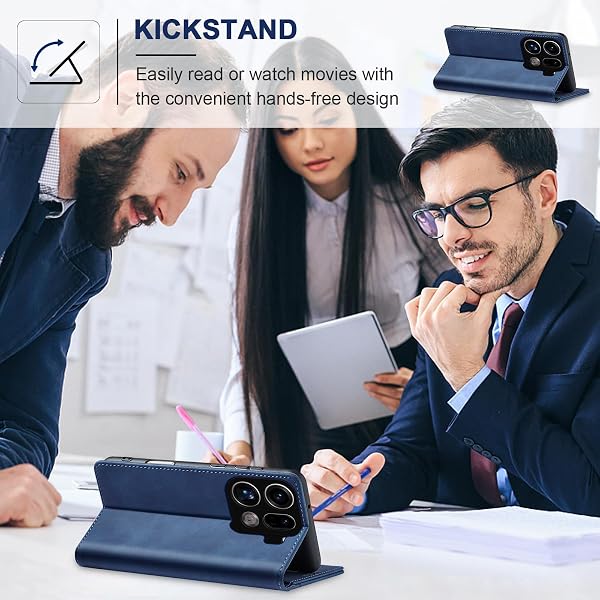 Jasonyu Funda para OPPO Find X9 Pro,Cuero PU Carcasa,Tipo Libro Flip Case con Tarjetas y Cartera,Soporte Plegable,Cierre magnético,Capa (Azul) - 5