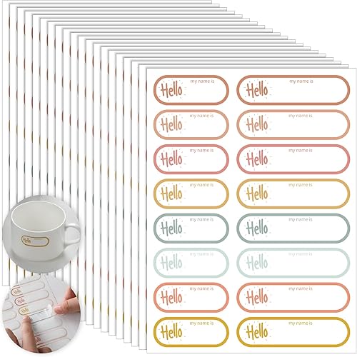 Vista 39 de 320 etiquetas para biberones para guardería, etiquetas de nombre para artículos esenciales de guardería, autolaminadas, calcomanías de nombre