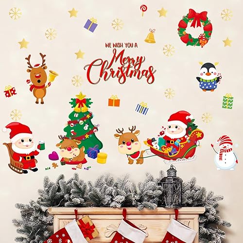 Miniatura 2 de Calcomanías de pared de Navidad, calcomanías de pared de Navidad extraíbles, calcomanías de pared de Navidad, calcomanías de pared de Navidad,