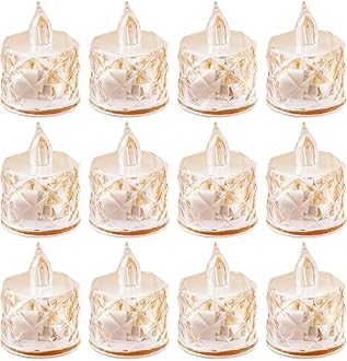 12PCS Flameless Candles, Battery Operated LED Tea Lights for Valentine‘s Day, Christmas, Wedding, Anniversary, Table Centerpiece Decor, Wishing