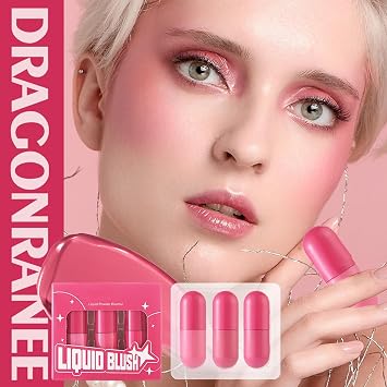 Liquid Blush Stick, Long-Lasting Rouge, Lightweight Blusher Natural Glow Makeup Dewy Finish Buildable Creamy Formula for Cheeks and Lips, 4.5g X 3 Pieces