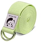 Slim Panda Yoga Strap for Stretching,Cotton Yoga Strap with Adjustable D-Ring Buckle,Non-Elastic Yoga Belt for Pilates,Gym Workouts,Physical Therapy,Improve Flexibility