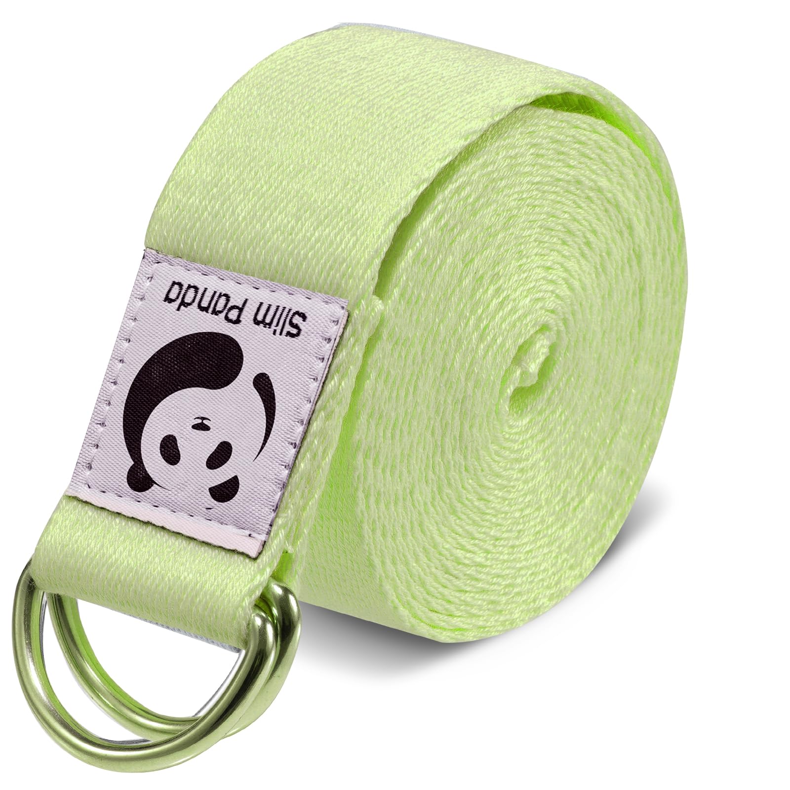 Slim Panda Yoga Strap for Stretching,Cotton Yoga Strap with Adjustable D-Ring Buckle,Non-Elastic Yoga Belt for Pilates,Gym Workouts,Physical Therapy,Improve Flexibility — image 1