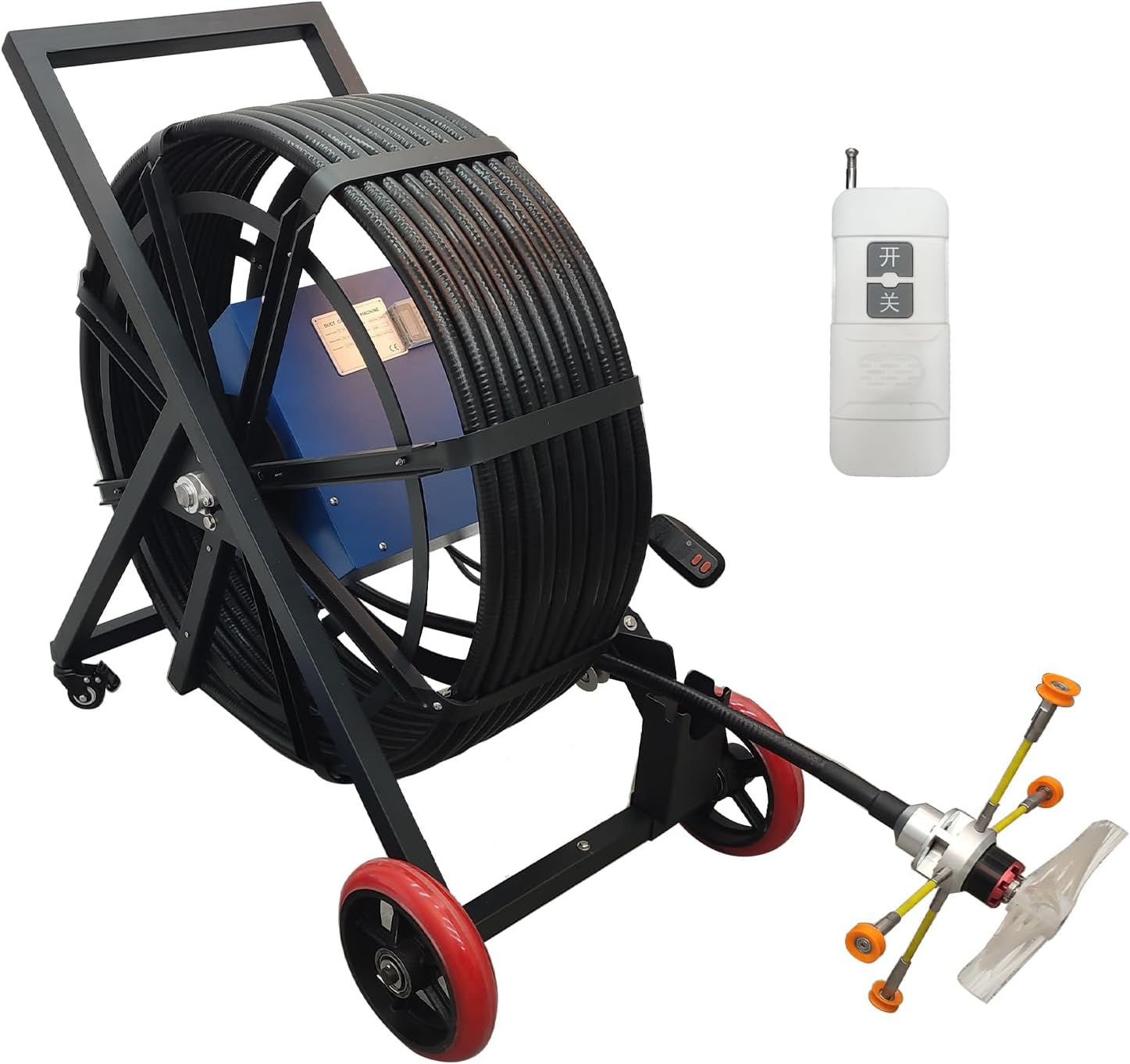 TECHTONGDA Commercial Duct Cleaning Machine, Rotary Brush Duct Pipe Cleaning Machine, 110V Air Conditioner Duct Cleaning Brushes with 72 ft Soft Shaft Length, Applicable Pipe Diameter 3.15-31.5 INCH