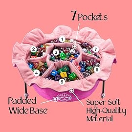 CardKingPro Immense Dice Bags with Pockets - Pink - Capacity 150+ Dice - Great Organizer for Dice Hoarders, Perfect for Dungeons and Dragons [Patented Design]