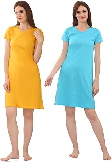 Zebu Women's Cotton Solid Maxi Nightdress Price In India