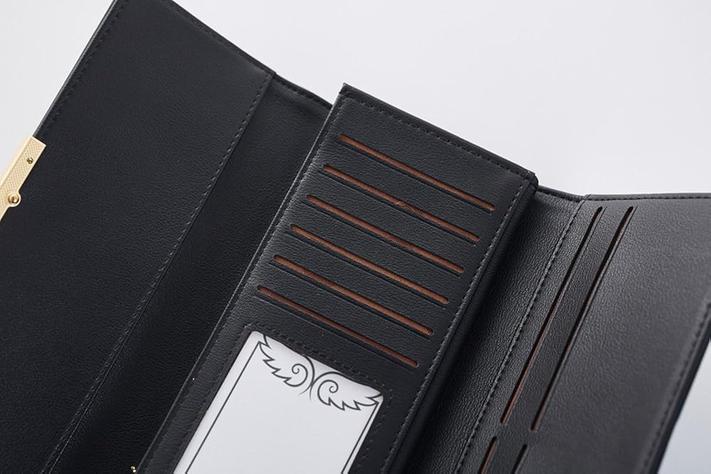 Miniatura 2 de Cyanb Billetera de cuero suave con tres pliegues múltiples para tarjetas elegante bolso largo de embrague para las mujeres y las señoras