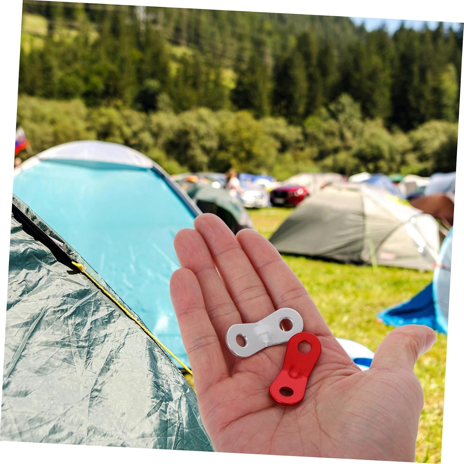 20pcs Aluminum Alloy Tent Rope Adjusters Guy Line Tensioners for Camping Hiking and Outdoor Activities Securely Holds Tent Ropes Windy Conditions