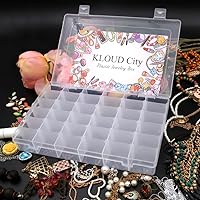 Vista 5 de Clear Plastic Jewelry Box Organizer Storage Container with Adjustable Dividers (36 Grids)