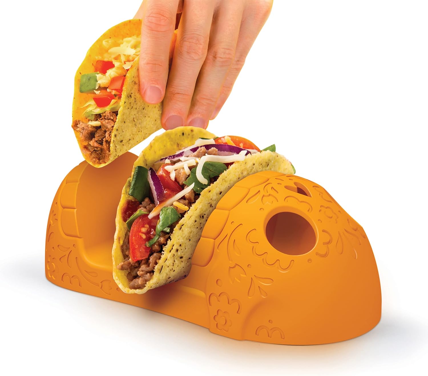 Genuine Fred YUM SKULLS, Day of the Dead Skull Taco Holders, Set of Two