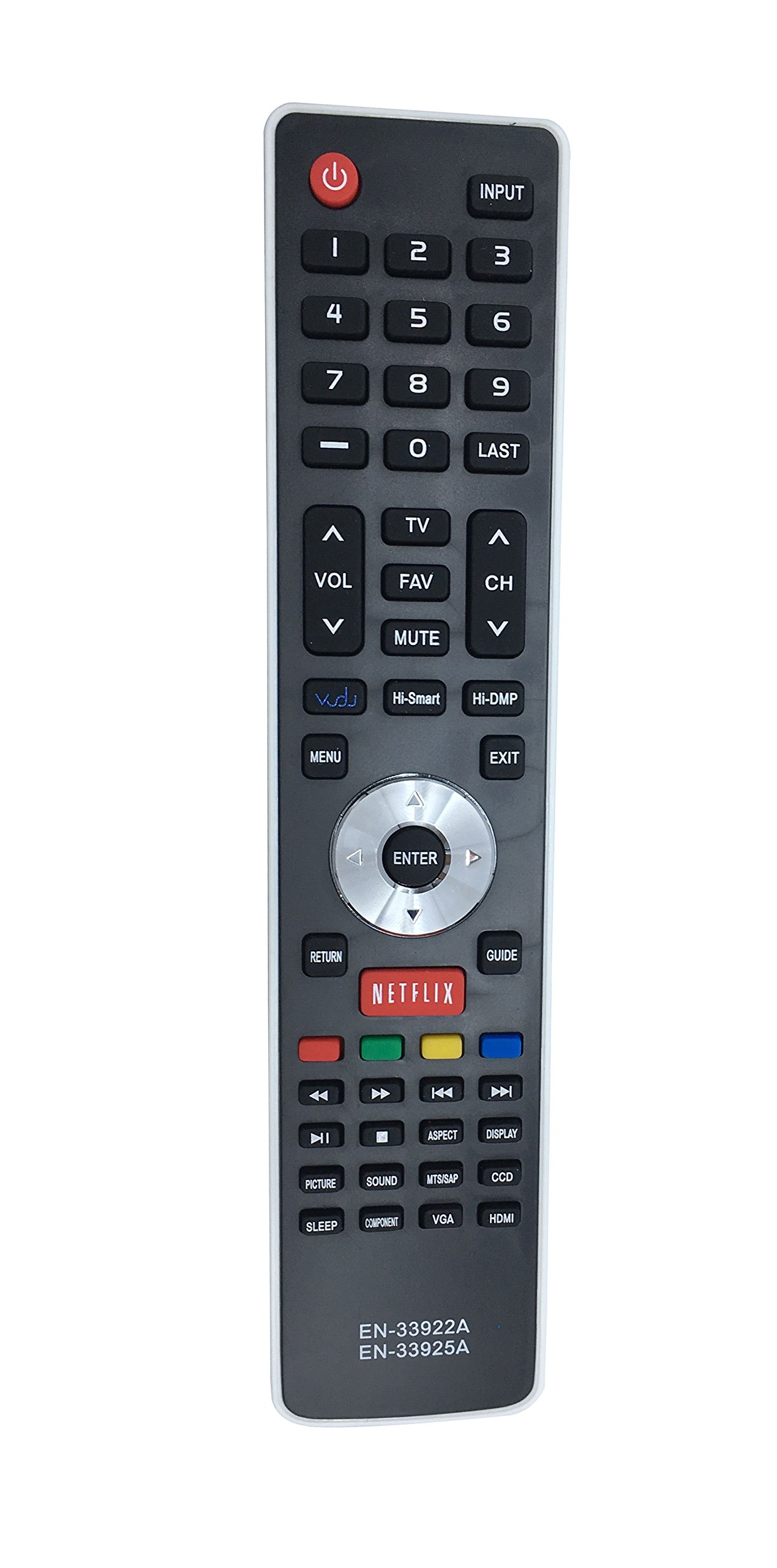 Vinabty新しい交換リモートコントロールen-33922?a en33922?a Fits for HisenseスマートインターネットTV ltdn50?K366gwus lhd32?K366wus ltdn40 EN-33925A EN-33922A Replaced Remote fit for Hisense Smart TV