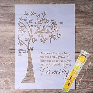 DIY Decorative Stencil Template for Painting on Walls Furniture Crafts, Family Tree (A4 Size)
