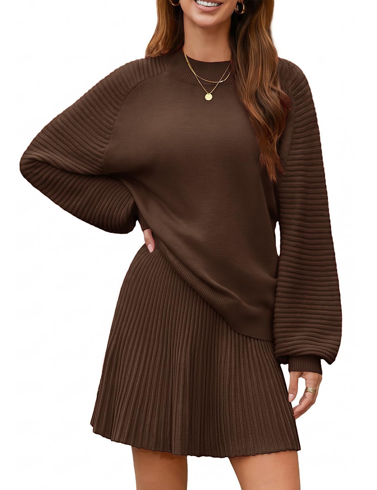 Ensemble Femme Tricot Haut et Minirock Détente