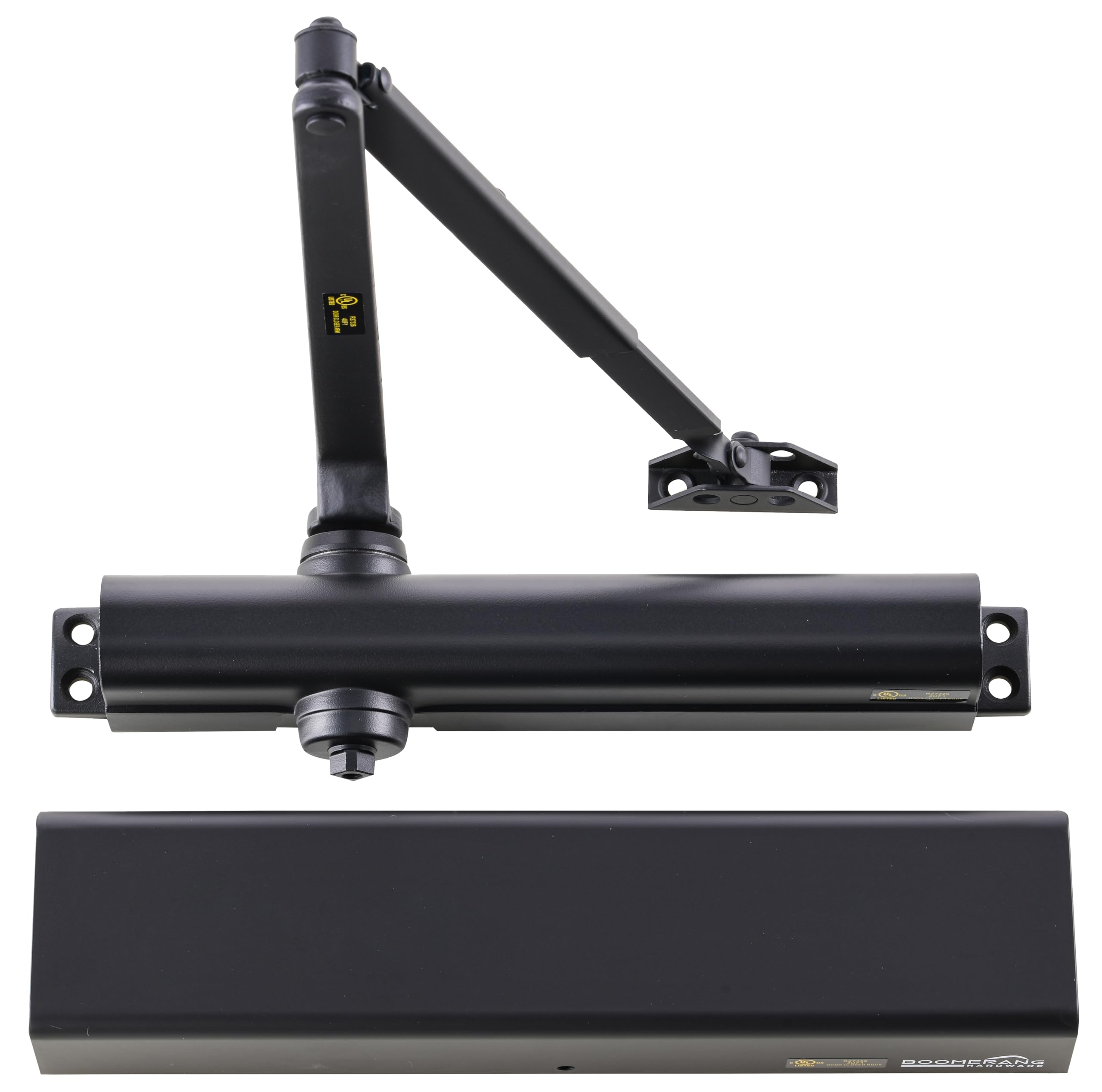 Boomerang Heavy Duty designerski automatyczny samozamykacz do drzwi komercyjnych - D8016 - montowany na powierzchni, klasa 1, odlewane aluminium, klasa ognioodporności UL i ADA do drzwi o dużym