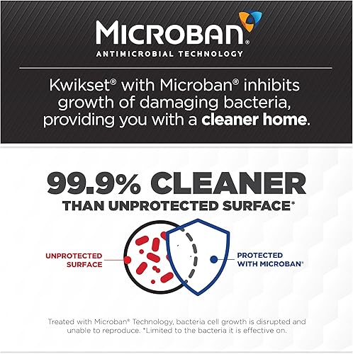 Miniatura 6 de Kwikset Tylo - Pomo de puerta de entrada con llave con protección antimicrobiana Microban con seguridad SmartKey en latón antiguo (94002-854)