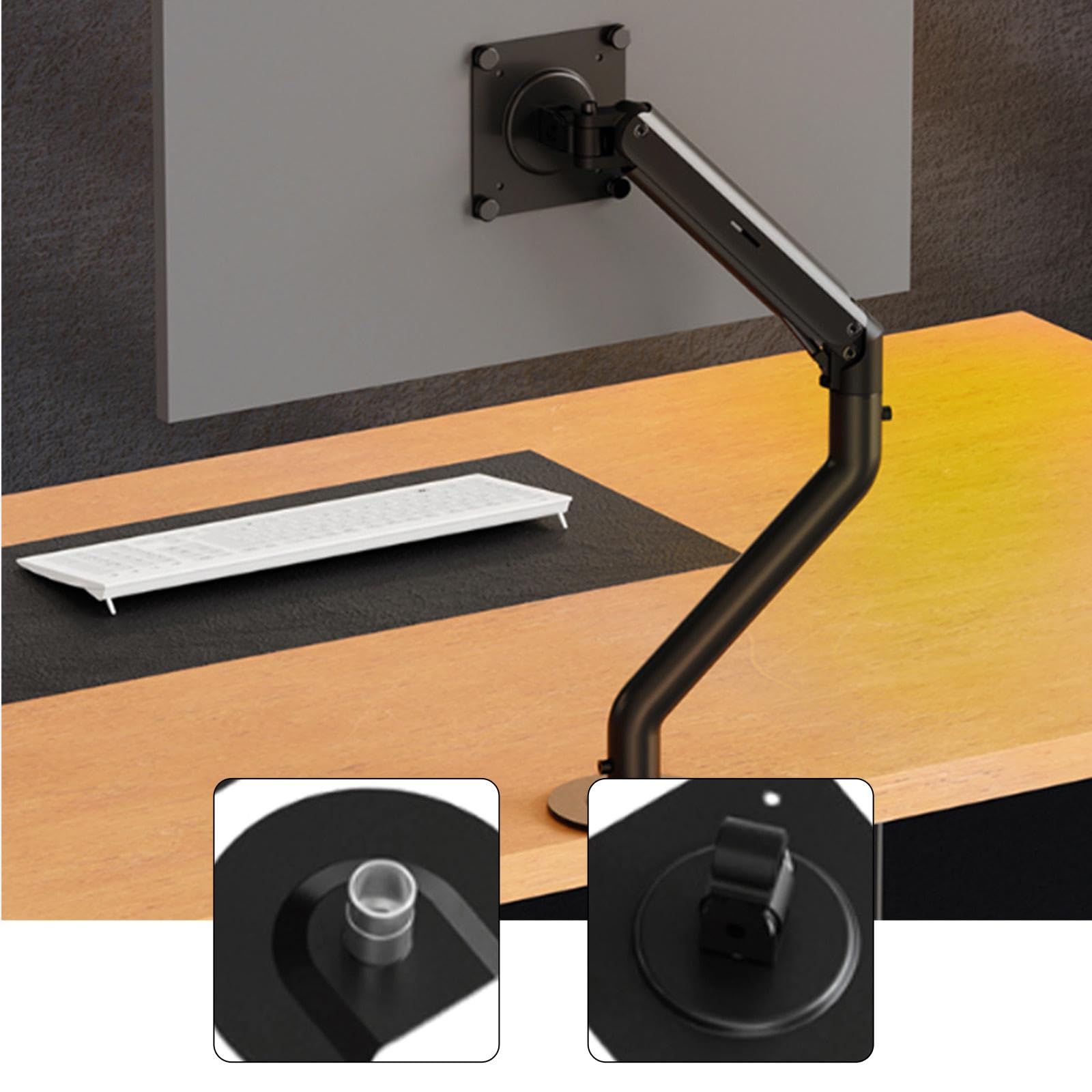 Supporto ergonomico del braccio del monitor: 9 kg Heavy Duty, schermi da 17-32 pollici, regolazione dell'altezza della molla a gas, doppia installazione con morsetto/occhiello