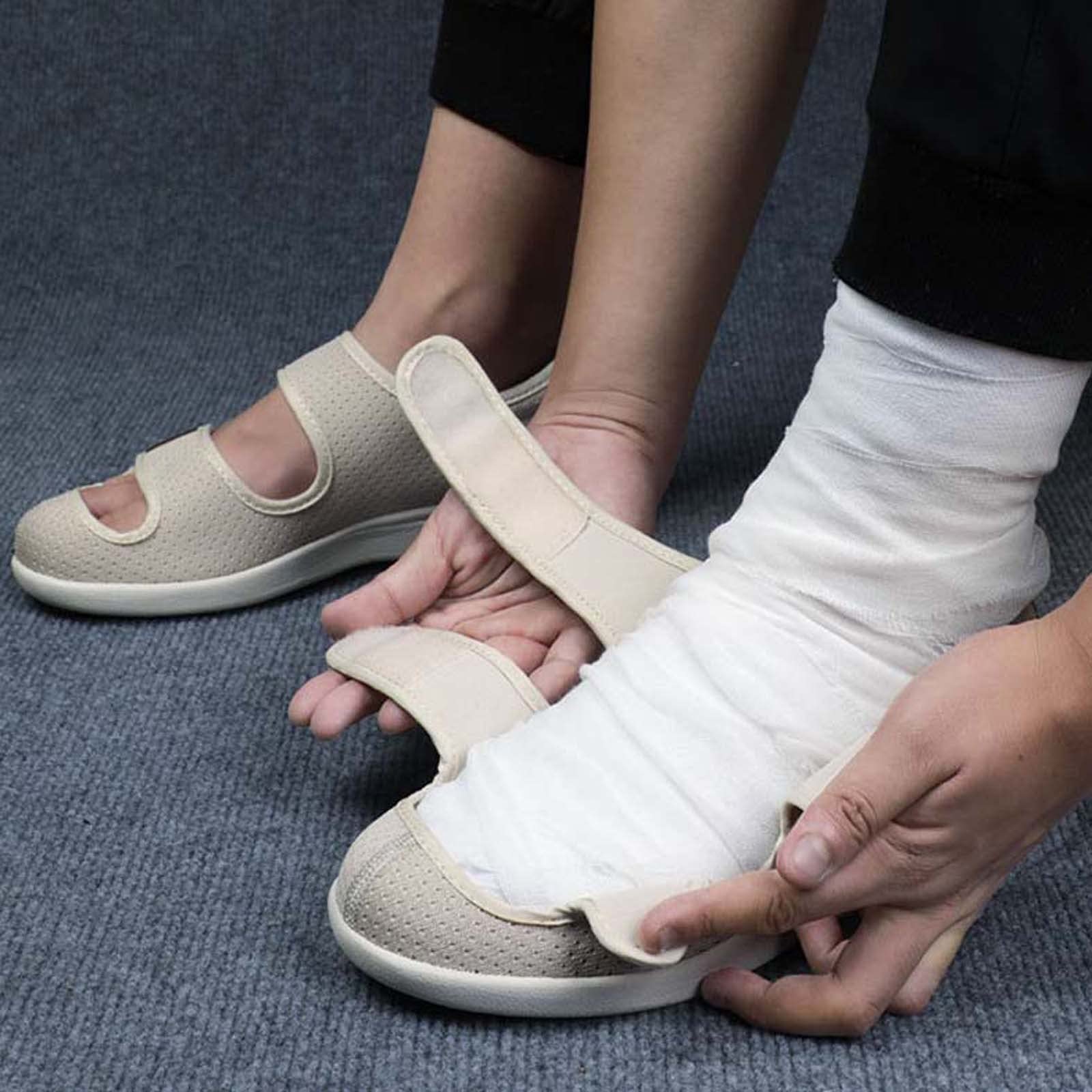 Bardzo szerokie buty do chodzenia z cukrzycą, lekkie trampki do chodzenia, regulowane szerokie wygodne damskie buty dla diabetyków Unisex kapcie dla diabetyków, kobiety mężczyźni ortopedyczne buty dla