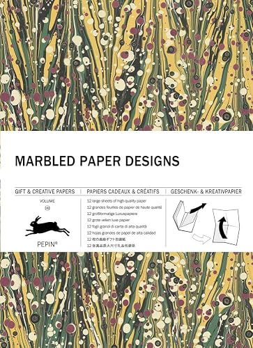 Marbled Paper Designs: Gift & Creative Paper Book Vol.102 (Multilingual