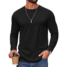 COOFANDY Mens T Shirts Long Sleeve Cotton Blend T-Shirts Crew Neck Soft Casual Basic Tee Shirts