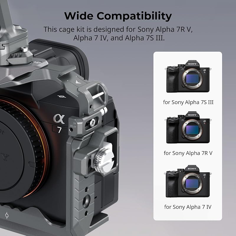 SMALLRIG Sony A7R V/A7 IV/A7S III kamera kalitka gyorscsatlakozóval és fogantyúkkal