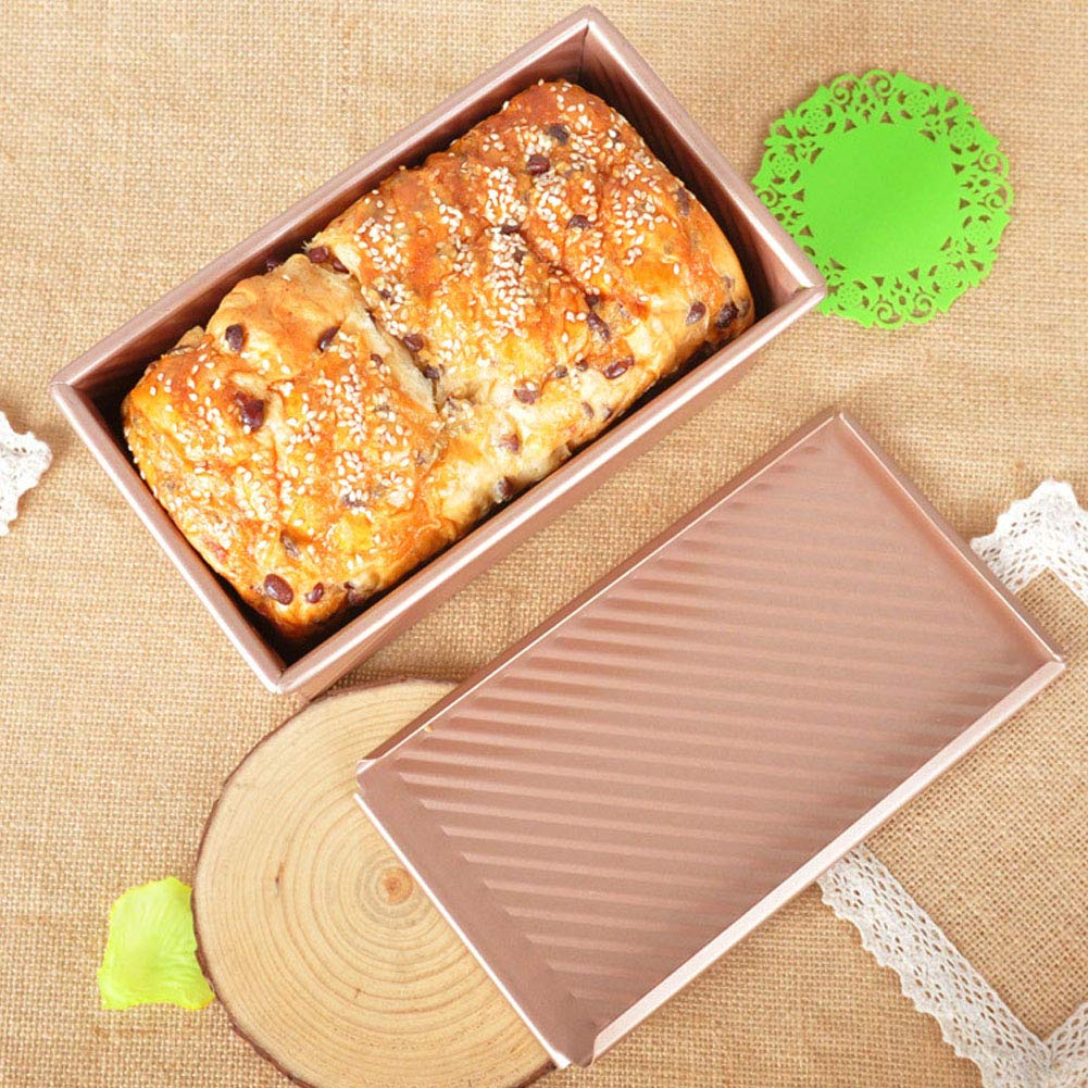 Antihaftbeschichtete Brotbackform, Toastbox, Brotbackform Mit Deckel, Aluminiumlegierung, Schnelles Und Gleichmäßiges Erhitzen, Zum Zubereiten Von Kuchen Und Brot,Wave Type-450g Dough