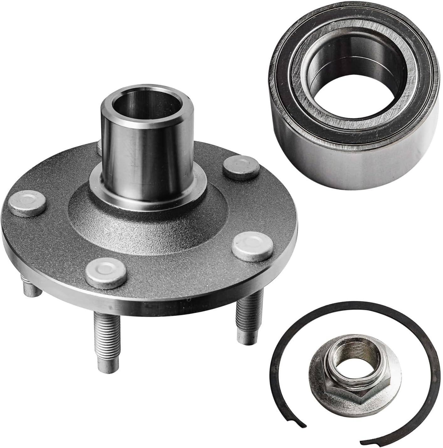 Detroit Axle - 6pc Front Wheel Bearing Hubs Kit for 2001-2009 Ford Escape Mazda Tribute Mercury Mariner [Not for Hybrid] 2 Wheel Bearing Hubs 2 Lower Ball Joints 2 Outer Tie Rods Replacement