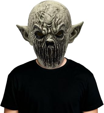 Scary Mouthless Monster Zombie Mask, Latex Full Head Demon Monster Mask for Halloween Evil Cosplay Party Props