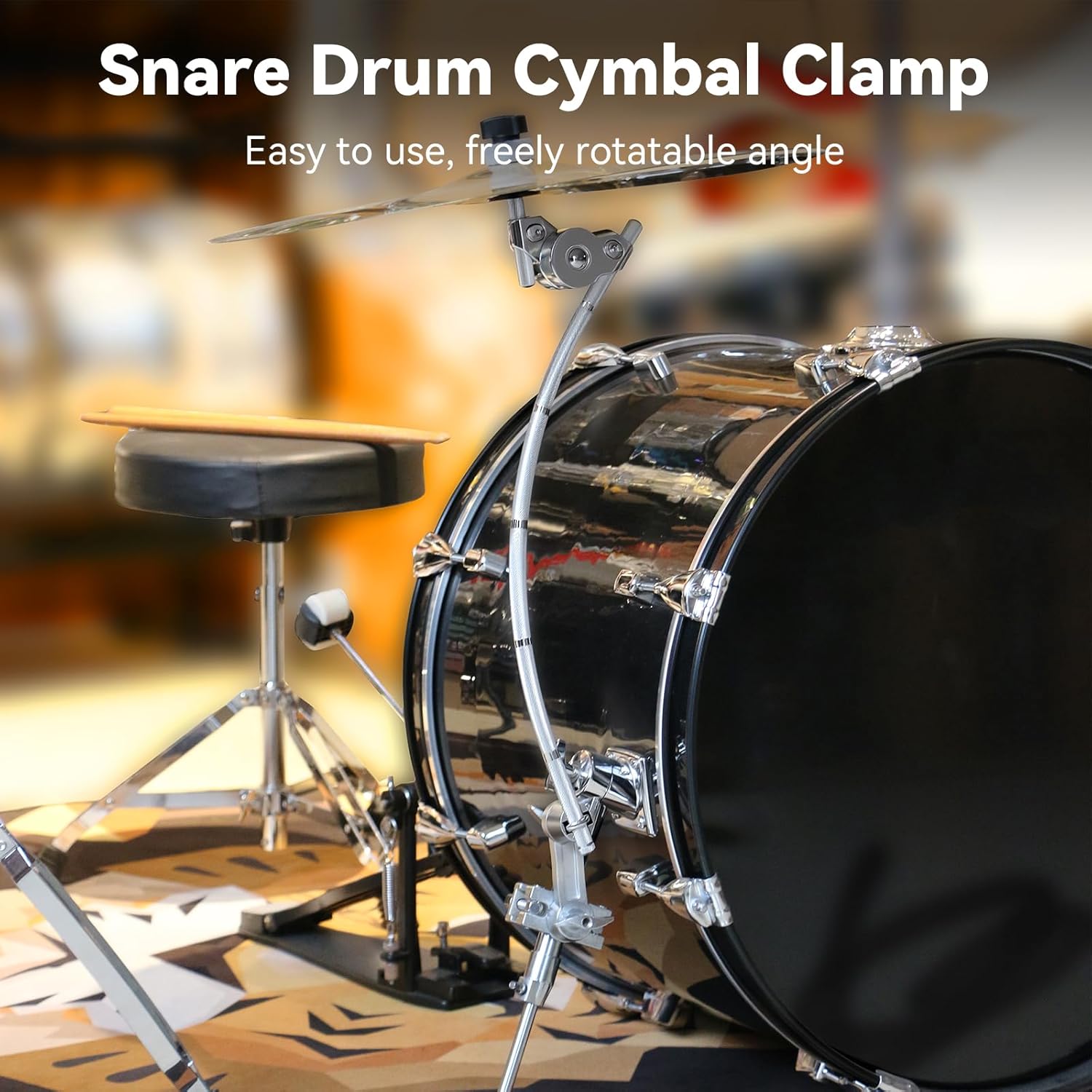 EASTROCK Snare Drum Cymbal Clamp，Cymbal Expansion Clip，Cymbal Extension Mount Clamp for Splash, Crash and Effects Cymbals