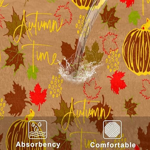 Miniatura 8 de Maple Leaf Pumpkin Bathroom Rug Mat Memory Foam Soft Plush Area Rug Non-Slip Absorbent Oval Rug for Bedroom Bathroom Bathtub Shower (Oval, 40×60cm)