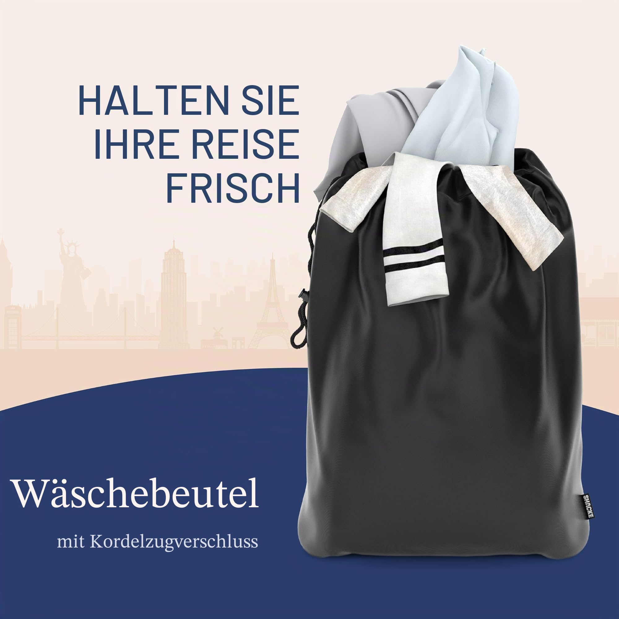 Shacke Packung - Packwürfel 4er Set – Reiseorganisierer Mit Wäschebeutel (Aquamarin)