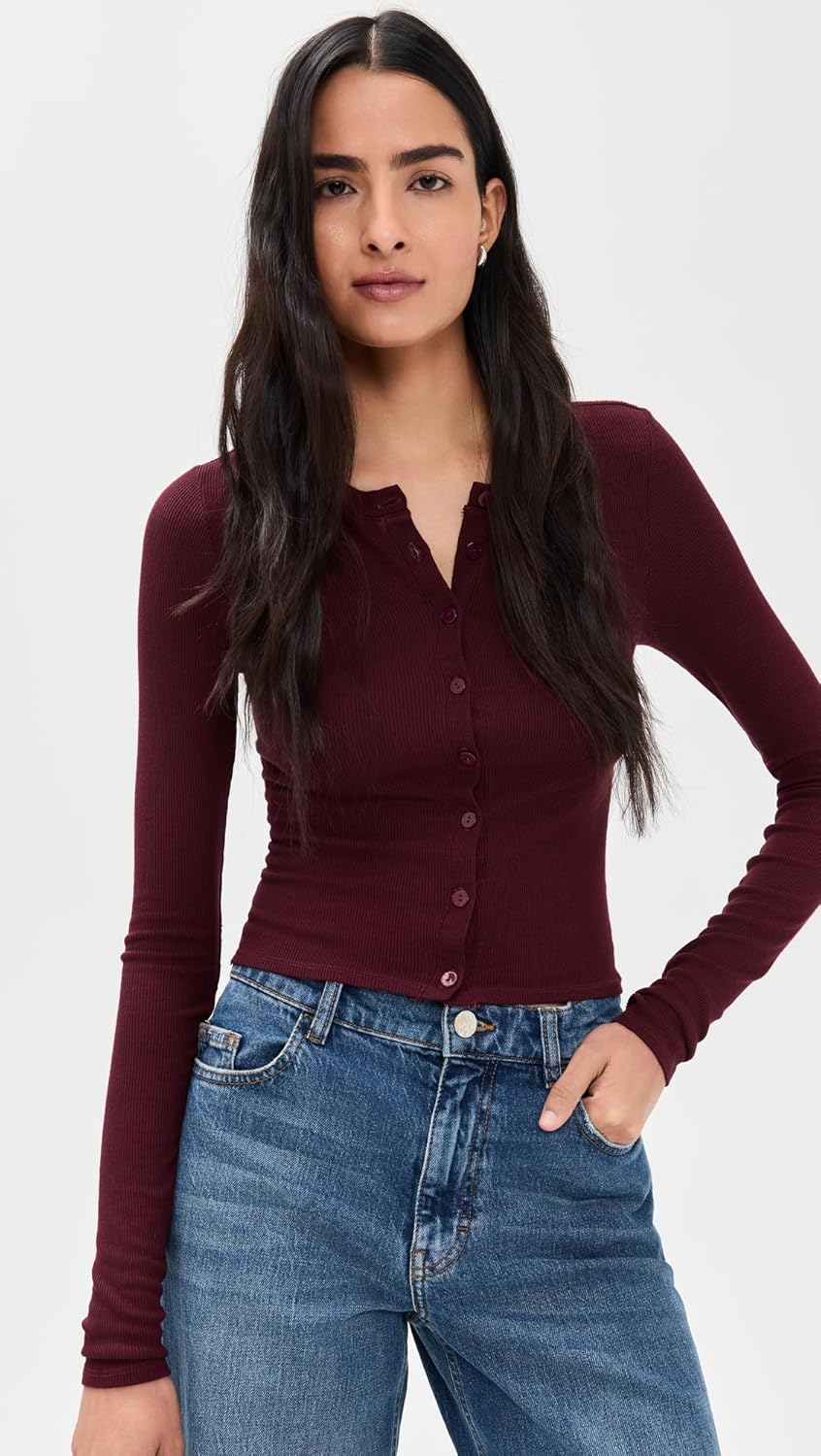 Enza Costa Women's Silk Rib Essential Cardigan