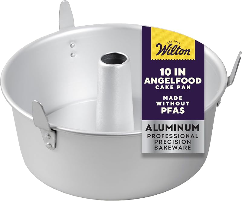 Molde para pasteles con tubo de aluminio para comida de ángel, fabricado sin PFAS, 10 pulg. | Utensilios para hornear de aluminio anodizado natural, resistentes al óxido y al calentamiento uniforme para resultados profesionales, perfectos para pasteles de ángel